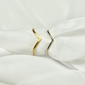Stackable Rings Sterling Silver Gold Filled, 925 Sterling Silver, Chevron, Stacking, Handmade Ring, Gift For Her, Rings