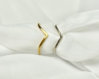 Stackable Rings Sterling Silver Gold Filled, 925 Sterling Silver, Chevron, Stacking, Handmade Ring, Gift For Her, Rings