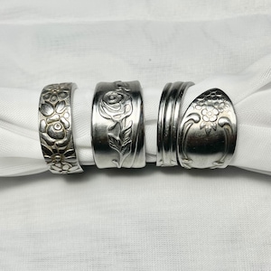 Vintage Silver Plated Silverware Rings, Stainless Steel Rings, Silver Rings, Silverware Rings, Spoon Rings, Fork Rings, Vintage