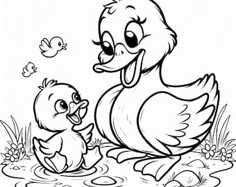 20 Page Pack Cute Mother&#39;s Day Animals Printable Coloring Book