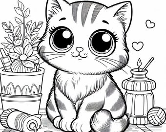 100 Page Pack Cute Silly Epic Cats Printable Coloring Book