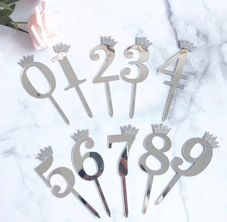 Number Topper With Crown - Etsy