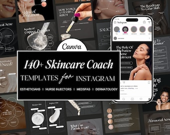 140+ Skincare Instagram Templates: Esthetician & Medspa Canva Posts