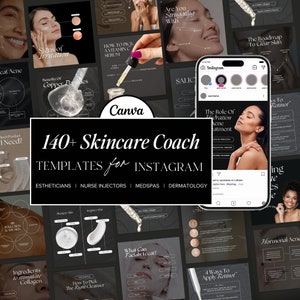 140+ Skincare Coach Instagram Template, Esthetician Instagram Templates, Dermatologist Templates, Medspa Templates, Skincare Posts