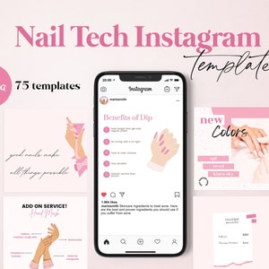 Nail Tech Instagram Template, Nail Salon Instagram, Nail Artist Canva Template, Nail Technician Instagram, Nail Instagram Post, Beauty Salon