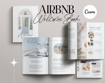 Airbnb Welcome Book Template Beach, VRBO Welcome Book Template for Canva, Vacation Rental Welcome Book Template, Airbnb Guidebook