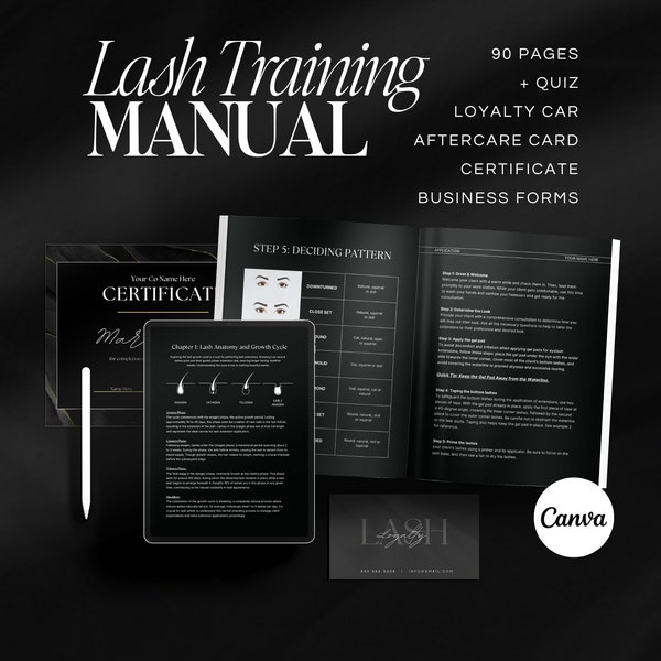 Lash Training Manual | Lash Extension Manual, Lash Course Manual, Lash Course Training, Lash Ebook Template, Lash Extension Manual