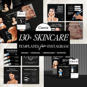 Plantilla de Instagram para el cuidado de la piel, Instagram hidrafacial, publicaciones en redes sociales de esteticista, publicación de Instagram de esteticista, plantillas de Instagram Medspa