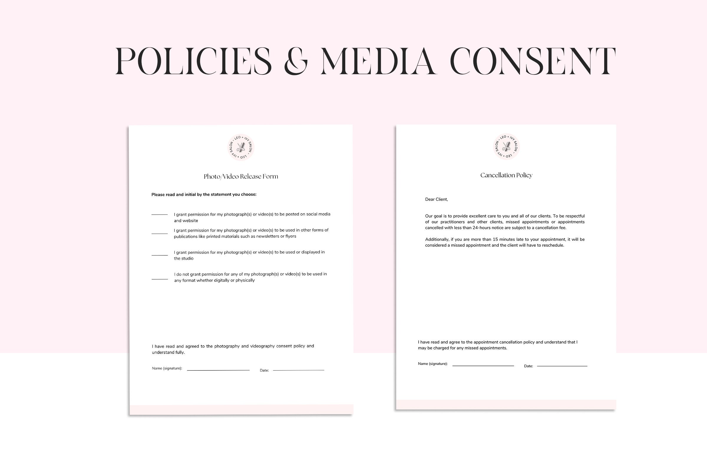 Hair Extension Form Hair Extension Consent Form Hair Etsy