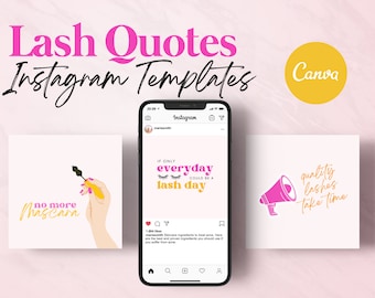 Plantillas de Instagram para artistas de pestañas: Frases sobre pestañas, publicaciones en redes sociales (Canva)
