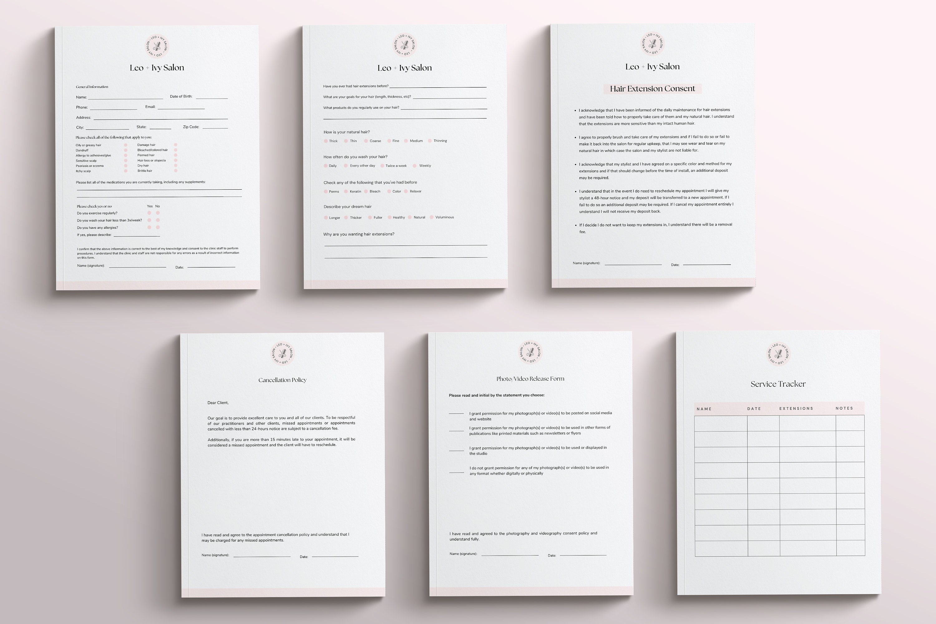 Hair Extension Form Hair Extension Consent Form Hair Etsy