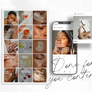 Skincare Instagram Templates, Esthetician Instagram Template, Skincare Social Media Posts, Skincare Bundle, Skincare Coach, Skincare Post