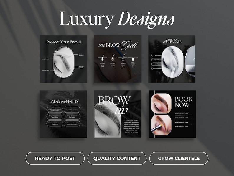 Brow Lamination Instagram Templates, Brow Tech Posts and Stories (canva ...