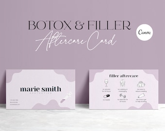 Botox & Filler Aftercare Card Template: Nurse Injector Medspa (Canva)