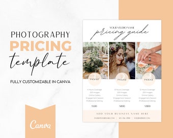 Photography Pricing Guide Template: Canva Price List (8.5x11" Pages)