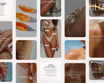 Spray Tan Instagram Templates: Salon Social Media Content (Canva)