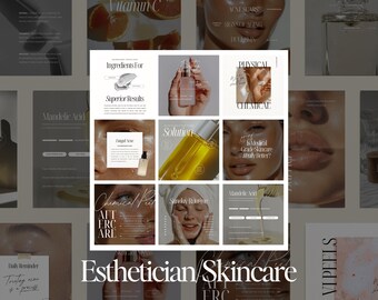 Plantillas de Instagram para esteticistas: Publicaciones sobre cuidado de la piel en redes sociales (más de 120 Canva)