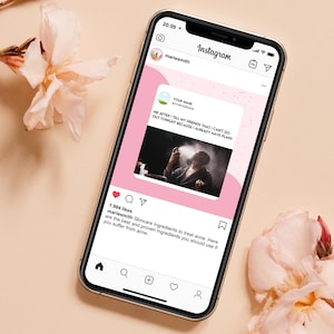Peut inclure: Un post Instagram rose et blanc avec une photo d'une personne fumant une cigarette. Le texte dit "Moi apr&egrave;s avoir dit &agrave; mes amis que je ne peux pas sortir ce soir parce que j'ai d&eacute;j&agrave; des plans". Le post comprend &eacute;galement une l&eacute;gende sur les ingr&eacute;dients de soin de la peau pour traiter l'acn&eacute;.