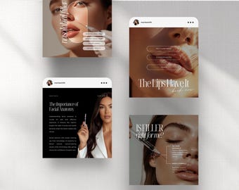 Medspa Social Media, Botox and Filler Instagram Template, Nurse Injector Templates, Skincare Social Media Post, Aesthetic Nurse, Medspa Post