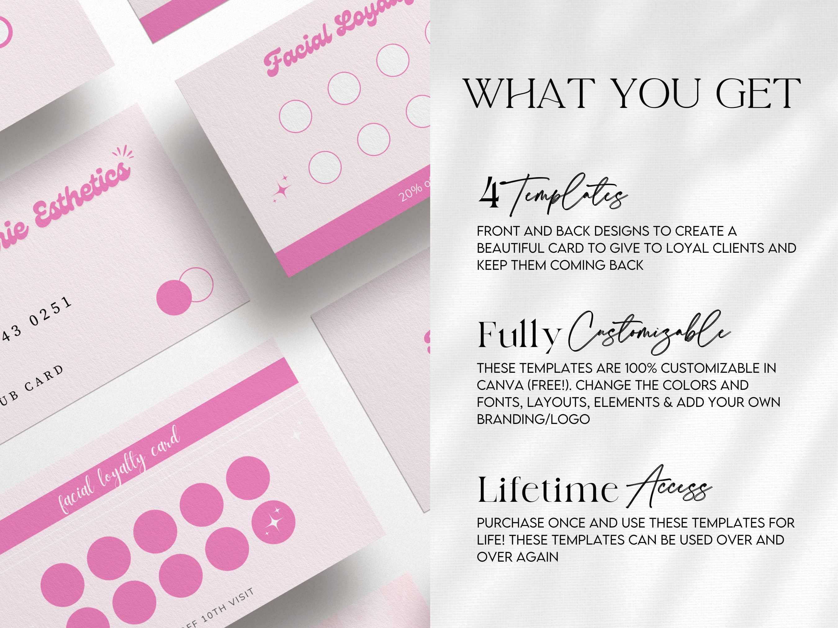 Facial Loyalty Card Loyalty Card for Estheticians Etsy