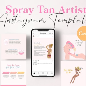 Spray Tan Instagram Post, Tanning Instagram Template, Tanning Business Template, Spray Tan Social Media, Spray Tanning Template, Spray Tan