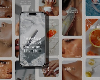Skincare Instagram Templates: Esthetician Social Media (Canva)