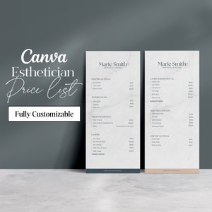 Esthetician Price List, Esthetician Flyer Template, Facial Price List, Spa Price List, Canva Price List Template, Medspa Flyer