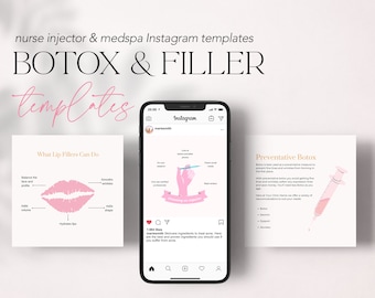 Botox & Filler Instagram Templates: Medspa Social Media (Canva)