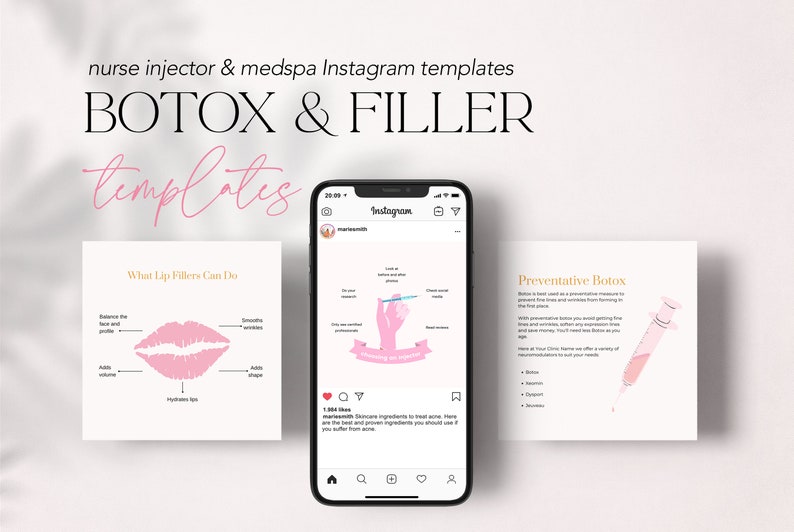 Botox and Filler Instagram Posts Nurse Injector Instagram Etsy