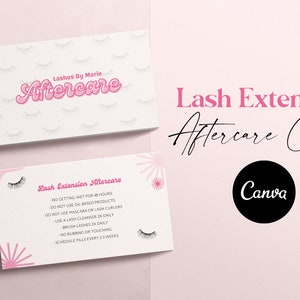 Lash Nazorg Kaartsjabloon, Lash Extension Nazorgkaarten, Lash Extension Nazorg, Lash Care Instructiekaart, Wimperextensies