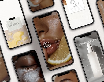 Plantillas de Instagram para esteticistas: Publicaciones de Canva sobre cuidado de la piel (más de 240)