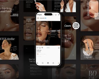 Medspa Instagram Templates, Botox and Filler Posts (Canva)