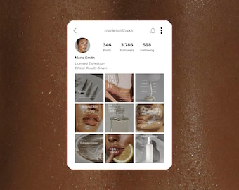 Plantillas de Instagram para esteticistas: Publicaciones de cuidado de la piel en redes sociales (Canva)
