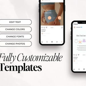 May include: Two Instagram post templates with customizable text, colors, fonts, and photos. The first template features a woman in lingerie with the text "The Secret To Success". The second template features a graphic with the text "How You Lose Body Fat".