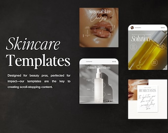 Esthetician Skincare Instagram Templates, Canva Bundle (240+ Posts)