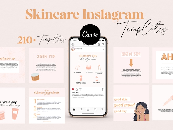 Esthetician Instagram Post Templates: Skincare Canva Bundle