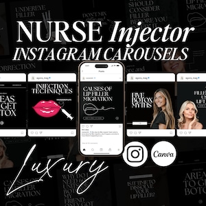 Aesthetic Nurse Instagram, Nurse Injector Instagram Templates, Botox and Filler Social Media Templates, Medspa Template Nurse Injector Posts