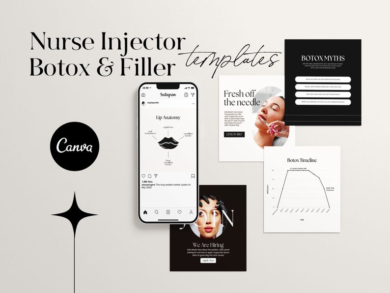 Botox and Filler Instagram Posts Nurse Injector Template Etsy
