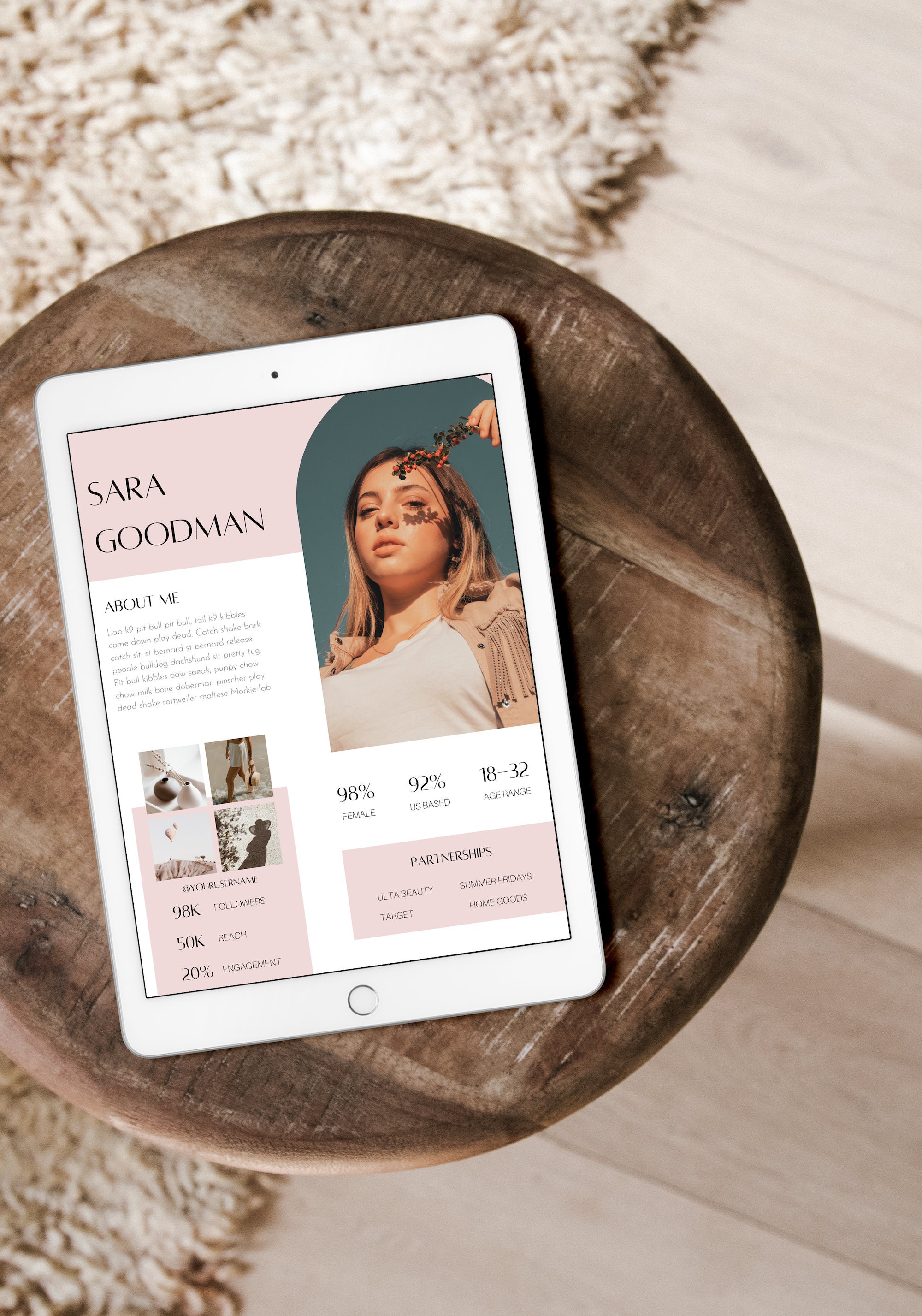 1 Page Media Kit Media Kit Influencer, Media Kit Tik Tok, Media Kit