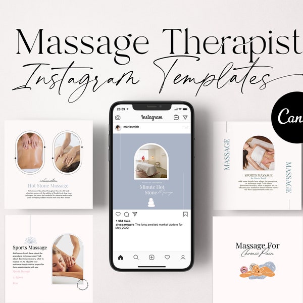Massage Therapy Instagram Template Etsy