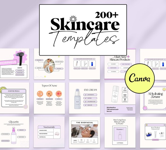 Esthetician Instagram Templates: 209 Skincare Canva Posts