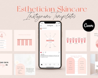 Modèles de publication Instagram pour esthéticiennes : Réseaux sociaux pour les soins de la peau (Canva)