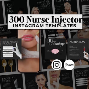 300 Nurse Injector Instagram Templates Botox Instagram Templates Lip Filler Instagram Template Medspa Social Media Post Aesthetic Nurse