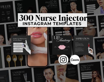 300 Nurse Injector Instagram Templates: Botox & Filler (Canva)