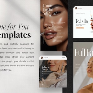 Nurse Injector Instagram Templates, Aesthetic Nurse Template, Medspa Instagram Stories, Medspa Social Media, Botox and Filler Instagram