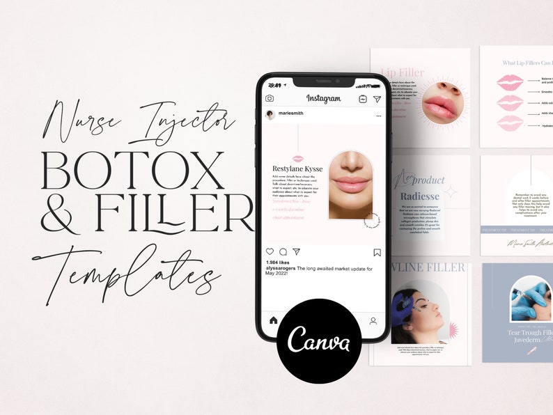 Botox and Filler Instagram Nurse Injector Templates Medspa Etsy