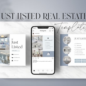 Real Estate Just Listed Instagram Posts, Real Estate Social Media, Real Estate Templates, Just Listed Social Media, Realtor Instagram Canva