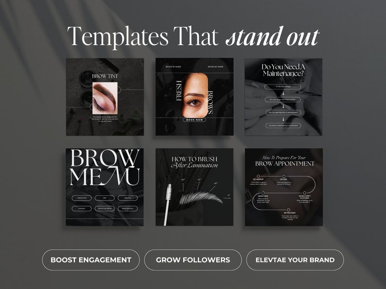Brow Lamination Instagram Templates, Brow Tech Posts and Stories (canva ...