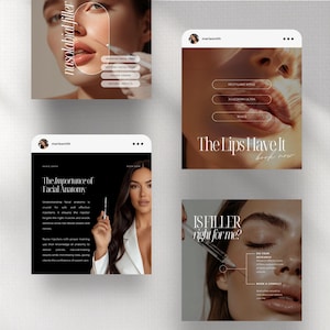 Botox and Filler Instagram, Medspa Templates, Nurse Injector Templates, Aesthetic Nurse Posts, Medspa Instagram Post Medical Aesthetics Post