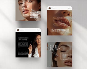 Medspa Instagram Post Templates: Botox & Filler, Nurse Injector (Canva)